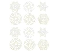 Ujjdwiurgh 12 Posavasos de Madera para Bebidas, Manteles Individuales Apilables para Tazas de Café, Almohadillas Huecas para Tazas, Accesorios de ProteccióN de Mesa