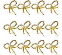 Ujjdwiurgh 12 servilleteros dorados simples con diseño de mariposa, pajarita, hebilla, hotel, restaurante, boca, paño, anillo de metal