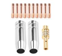 Ujjdwiurgh 13 piezas de consumibles de antorcha de soldadura 14AK de 0,9 mm MIG, soporte de punta de boquilla de gas de 15AK MIG
