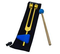 Ujjdwiurgh 136.1 OM136.1 - Horquilla de afinación de aleación de aluminio con martillos para curar chakras, terapia de sonido, alivio del estrés, color dorado