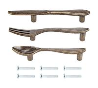 Ujjdwiurgh 15 tiradores para cuchillos, cucharas, tenedores, armarios de cocina, armarios, cajones, 7,6 cm de centro a centro, color bronce