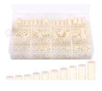 Ujjdwiurgh 150 piezas M6X3-M6X25mm Blanco ABS Separador redondo Separador Hueco Columna Aislante PCB Junta Kit Surtido