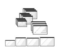 Ujjdwiurgh 16 bolsas impermeables de PVC, multiusos, transparentes, bolsas de viaje para cosméticos, cartera, lápices, organizar, color negro