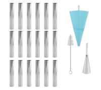 Ujjdwiurgh 19 moldes antiadherentes de acero inoxidable con diseño de cuerno de crema para rollo de crema