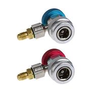 Ujjdwiurgh 2 adaptadores de acoplador rápido Freon R134A para coche, refrigerante, ajustable, manómetro de colector de aire acondicionado