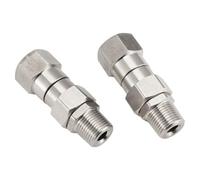 Ujjdwiurgh 2 arandelas a presión giratorias, rosca macho NPT de 3/8 pulgadas, acero inoxidable, libre de ajuste de manguera