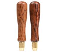 Ujjdwiurgh 2 asas de madera con mango de madera con portabrocas de latón para archivos pequeños con un diámetro de espiga de 2,7 mm a 3 mm, 3,5 a 3,8 mm
