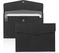 Ujjdwiurgh 2 carpetas de documentos de piel sintética fina, impermeable, tamaño A4, organizador de archivos, estuche de almacenamiento