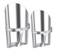 Ujjdwiurgh 2 cucharas de grano de metal para ganado, 2 tamaños, apilables, resistentes, con asa, para jardinería, granjas, fácil de usar