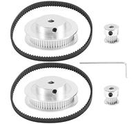 Ujjdwiurgh 2 juegos de ruedas de distribución 2GT de 20 y 60 dientes, 5 mm, polea de distribución de aluminio, juego de 2 piezas de longitud de 200 mm de ancho y correa de 6 mm