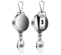 Ujjdwiurgh 2 llaveros retráctiles para identificación o identificación, tarjetero, carrete, clip para cinturón
