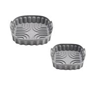 Ujjdwiurgh 2 Piezas Air Fryer Bandeja para Hornear de Silicona Reutilizable Square Air Fryer Pan Molde de Silicona Almohadillas para Microondas Estera para Hornear Bandeja para Ollas,D