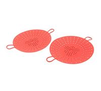 Ujjdwiurgh 2 piezas de vaporizador de silicona, cesta de vapor de verduras para ollas a presión, microondas, multicocina, color rojo