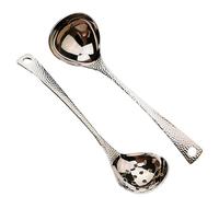 Ujjdwiurgh 2 Uds Cucharones de Sopa CucharóN Filtrante Colador de Sopa Cuchara Espumadera Cuchara Ranurada Manejar Acero Inoxidable