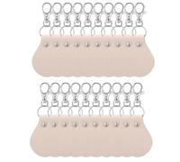 Ujjdwiurgh 20 llaveros de piel sintética en blanco para grabar, llavero de cuero con gancho giratorio para manualidades