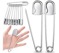 Ujjdwiurgh 20 pines de seguridad grandes de acero inoxidable de 5 pulgadas, grandes, resistentes, enormes y fuertes, para tapicería, costura, acolchado