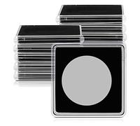 Ujjdwiurgh 20 soportes plateados para monedas de dólar, 2 x 2 soportes para monedas de medio dólar, cápsula de monedas, soporte de plástico para monedas, 37,5 mm