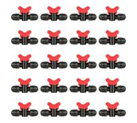 Ujjdwiurgh 20 válvulas de interruptor de riego por goteo de 1/2 pulgada, bloqueo de púas en línea para tubos de 0.60 a 0.65 pulgadas de diámetro exterior, válvula de cierre para exteriores