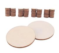 Ujjdwiurgh 200 piezas de discos redondos de madera, recortes de madera, adornos de madera para manualidades (3,8 cm)