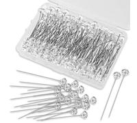 Ujjdwiurgh 200 pines para ramo de flores, alfileres rectos transparentes de 2 pulgadas para ramilletes florales para accesorios de ramo de boda