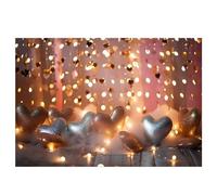 Ujjdwiurgh 210X150Cm Telones de Fondo de Fiesta Europea y Globo de Moda Rosa CorazóN Rosa Banner FotografíA Telones de Fondo,B