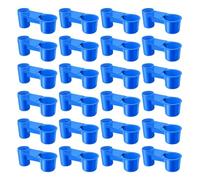 Ujjdwiurgh 24 bebederos de plástico para pájaros, ideal para jaula, ideal para pollo, palomas y pájaros, color azul