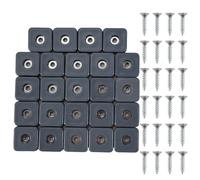 Ujjdwiurgh 24 protectores de patas de muebles de 30 mm con tornillos, protectores cuadrados para patas de silla, almohadillas deslizantes para muebles