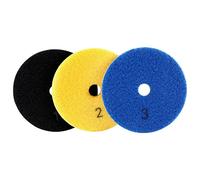 Ujjdwiurgh 3 almohadillas flexibles de pulido en seco y húmedo de 100 mm, 3 pasos para azulejos de mármol de piedra