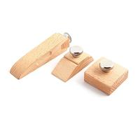 Ujjdwiurgh 3 bloques de lijado a mano de cuña biselada cuadrada hecha a mano con borde de cuero herramienta de pulido