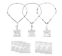 Ujjdwiurgh 3 carretes retráctiles con soporte para tarjetas de identificación para collar con cuentas