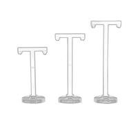 Ujjdwiurgh 3 soportes acrílicos en forma de T para pendientes, organizador de joyas, exhibición de joyas