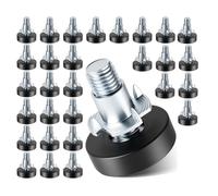 Ujjdwiurgh 30 almohadillas de plástico negro para patas de muebles, patas de nivelación ajustables, patas de mesa, patas inferiores de muebles