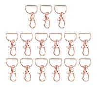 Ujjdwiurgh 35 cierres giratorios para cordón, gancho para llavero, cierre de mosquetón de metal con anillos en D, oro rosa