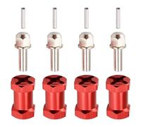 Ujjdwiurgh 4 adaptadores hexagonales de 12 mm para cubo de rueda de 20 mm, acoplador combinador de extensión para 1/10 RC Car Crawler SCX10 D90, rojo