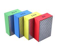 Ujjdwiurgh 4 almohadillas de pulido a mano para azulejos de cerámica para lijar, pulir bloque de molienda 60, 100, 200, 400