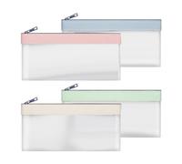 Ujjdwiurgh 4 bolsas de dinero con cremallera, sobres de efectivo, bolsa de dinero, bolsas de depósito bancario, bolsa de banco, bolsa de efectivo, bolsa de monedas