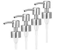 Ujjdwiurgh 4 bombas dispensadoras de jabón de repuesto de acero inoxidable para botellas de cuello regulares 28/400 para baño