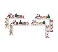 Ujjdwiurgh 4 marcos de madera para puerta de esquina, decoración de Navidad, pintura de dibujos animados, sin cara, colgante de Navidad