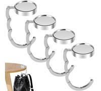 Ujjdwiurgh 4 perchas plegables portátiles, práctico gancho plegable para bolsa, gancho de mesa de aleación para bolso, soporte multiusos para llaves