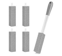 Ujjdwiurgh 4 piezas de piedra pómez para limpiar inodoros, con mango extralargo, 1 mango de limpieza incluido