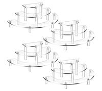 Ujjdwiurgh 4 soportes transparentes para cupcakes de 3 niveles, soporte para cupcakes de media luna, soporte de acrílico para exhibición de postres