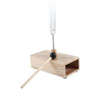 Ujjdwiurgh 442HZ - Tenedor de afinación, caja de resonancia, color madera y plata, accesorios de instrumentos musicales para terapia de sonido, yoga, meditación y relajación