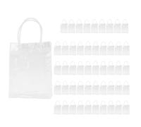 Ujjdwiurgh 50 bolsas de regalo de PVC transparente con asas, reutilizables, bolsas de plástico transparentes para fiestas de Navidad