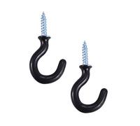 Ujjdwiurgh 50 ganchos para tazas de 2,8 cm, de metal, atornillados, con revestimiento de plástico, color negro