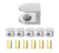 Ujjdwiurgh 6 abrazaderas de vidrio ajustables de 6 mm, soporte de vidrio de aleación de zinc, soporte de estantes de vidrio, clip de vidrio para baño y cocina