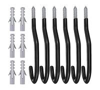 Ujjdwiurgh 6 ganchos de bicicleta para pared de garaje, ganchos de almacenamiento de bicicletas resistentes con revestimiento de PVC, para pared, techo