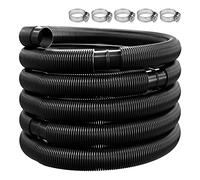 Ujjdwiurgh 6. Manguera de piscina de 32 mm de diámetro con abrazadera de manguera, herramienta de limpieza de tuberías de repuesto, color negro
