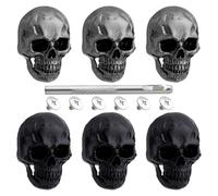 Ujjdwiurgh 6 pernos de esqueleto 3D, remaches de calavera para ropa, estilo gótico, cabeza de calavera, tornillos con herramienta de perforación