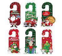 Ujjdwiurgh 6 piezas de decoración de pomos de puerta de Navidad, letrero de Navidad, colgante de manija de puerta, fácil de usar