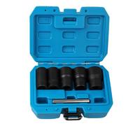 Ujjdwiurgh 6 piezas de extractor de tuercas rotas con manguito de 17 mm, 19 mm, 21 mm, 23 mm, 27 mm y kit de herramientas de extracción de tuercas de varilla de perforación central